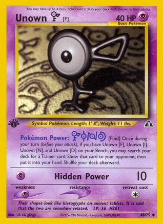 Unown [F] (48) (1st Edition) - Neo Discovery