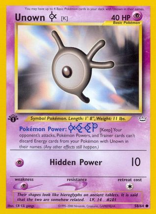 Unown [K] (58) (1st Edition) - Neo Revelation
