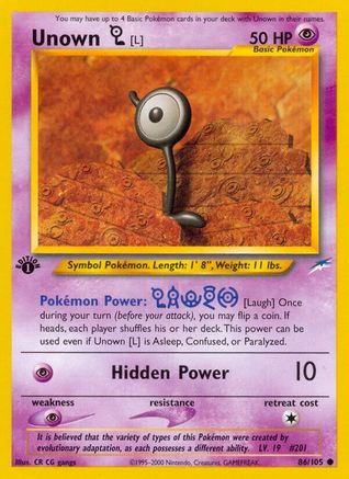 Unown [L] (86) (1st Edition) - Neo Destiny