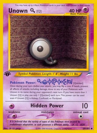 Unown [Q] (59) (1st Edition) - Neo Destiny