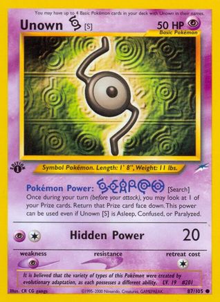Unown [S] (87) (1st Edition) - Neo Destiny