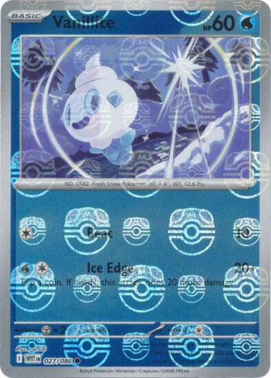 Vanillite (Master Ball Pattern) (27) Reverse Holofoil - White Flare