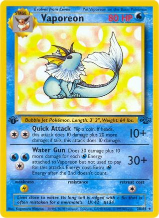 Vaporeon (28) (1st Edition) - Jungle