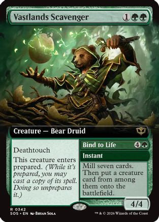 Vastlands Scavenger // Bind to Life (Extended Art) (342) Foil - Secrets of Strixhaven