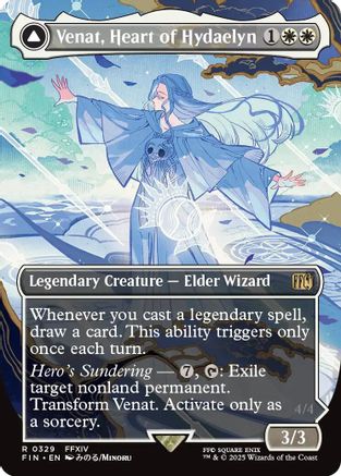 Venat, Heart of Hydaelyn // Hydaelyn, the Mothercrystal (Borderless) (329) Foil - FINAL FANTASY