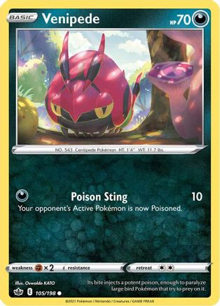 Venipede (105) Reverse Holofoil - Chilling Reign