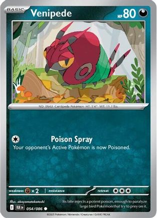 Venipede (54) Reverse Holofoil - Black Bolt