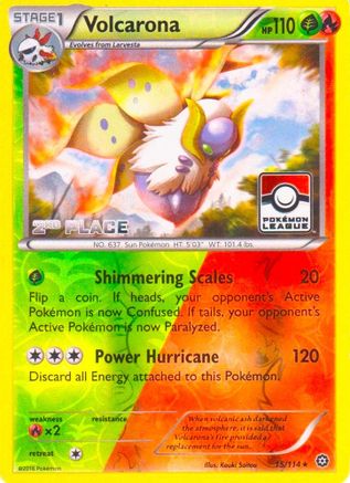 Volcarona (Pokemon League) [2nd Place] (15) Reverse Holofoil - League & Championship Cards