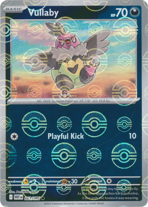 Vullaby (Poke Ball Pattern) (63) Reverse Holofoil - White Flare