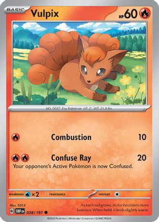 Vulpix (28) Reverse Holofoil - Obsidian Flames