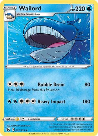 Wailord (32) Reverse Holofoil - Crown Zenith