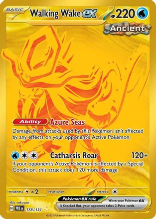 Walking Wake ex (Gold) (178) Holofoil - Prismatic Evolutions