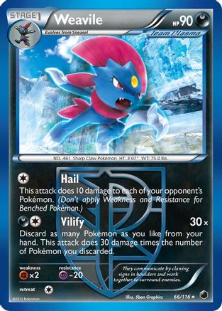 Weavile (Team Plasma) (66) Reverse Holofoil - Plasma Freeze