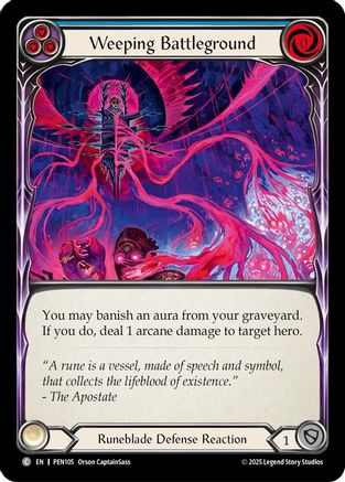 Weeping Battleground (Blue) (PEN105) Rainbow Foil - Compendium of Rathe