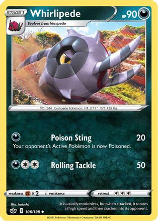 Whirlipede (106) Reverse Holofoil - Chilling Reign