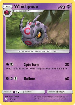 Whirlipede (57) Reverse Holofoil - Burning Shadows