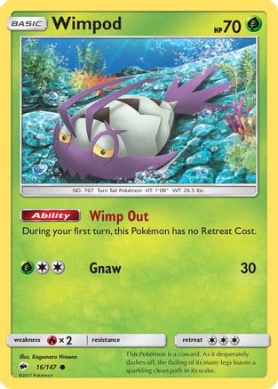 Wimpod (16) Reverse Holofoil - Burning Shadows