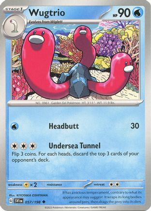 Wugtrio (57) Reverse Holofoil - Scarlet & Violet