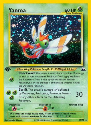 Yanma (17) (1st Edition) Holofoil - Neo Discovery
