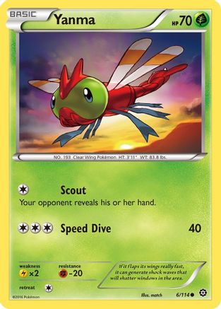 Yanma (6) Reverse Holofoil - Steam Siege