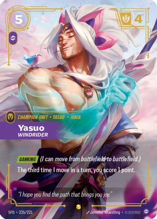 Yasuo – Windrider (Overnumbered) (235) Foil - Spiritforged