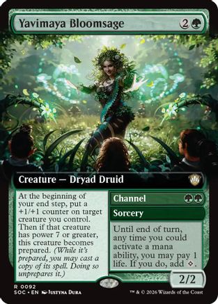 Yavimaya Bloomsage // Channel (Extended Art) (092) - Commander: Secrets of Strixhaven