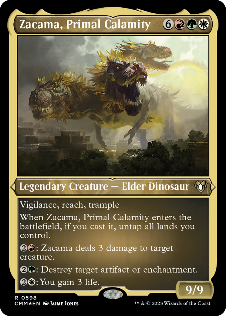 Zacama, Primal Calamity (598) Etched Foil - Commander Masters