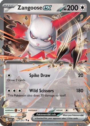 Zangoose ex (167) Holofoil - Ascended Heroes