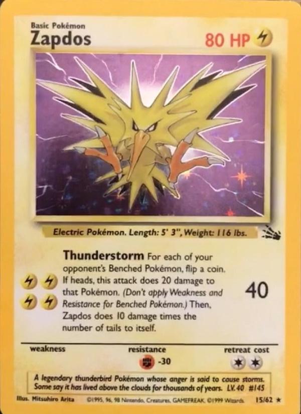 Zapdos (15) (Unlimited) Holofoil - Fossil