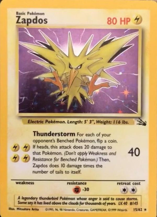 Zapdos (15) (Unlimited) Holofoil - Fossil