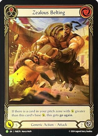 Zealous Belting (Extended Art) (FAB276) Rainbow Foil - Flesh and Blood: Promo Cards