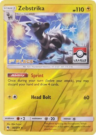 Zebstrika (League Challenge) [1st Place] (82) Reverse Holofoil - Lost Thunder