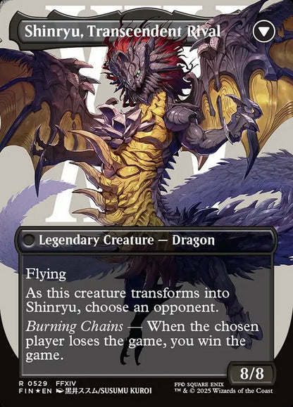 Zenos Yae Galvus // Shinryu, Transcendent Rival (Borderless) (529) Surge Foil - FINAL FANTASY