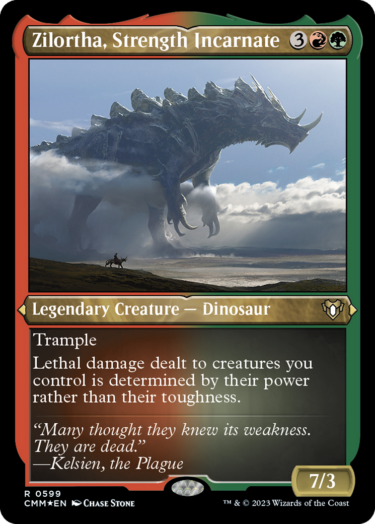Zilortha, Strength Incarnate (599) Etched Foil - Commander Masters
