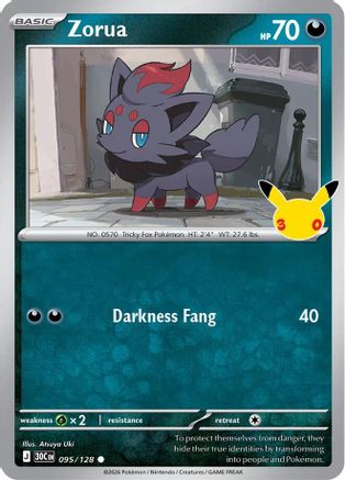 Zorua (95) Holofoil - 30th Celebration