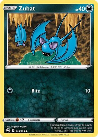 Zubat (103) Reverse Holofoil - Silver Tempest
