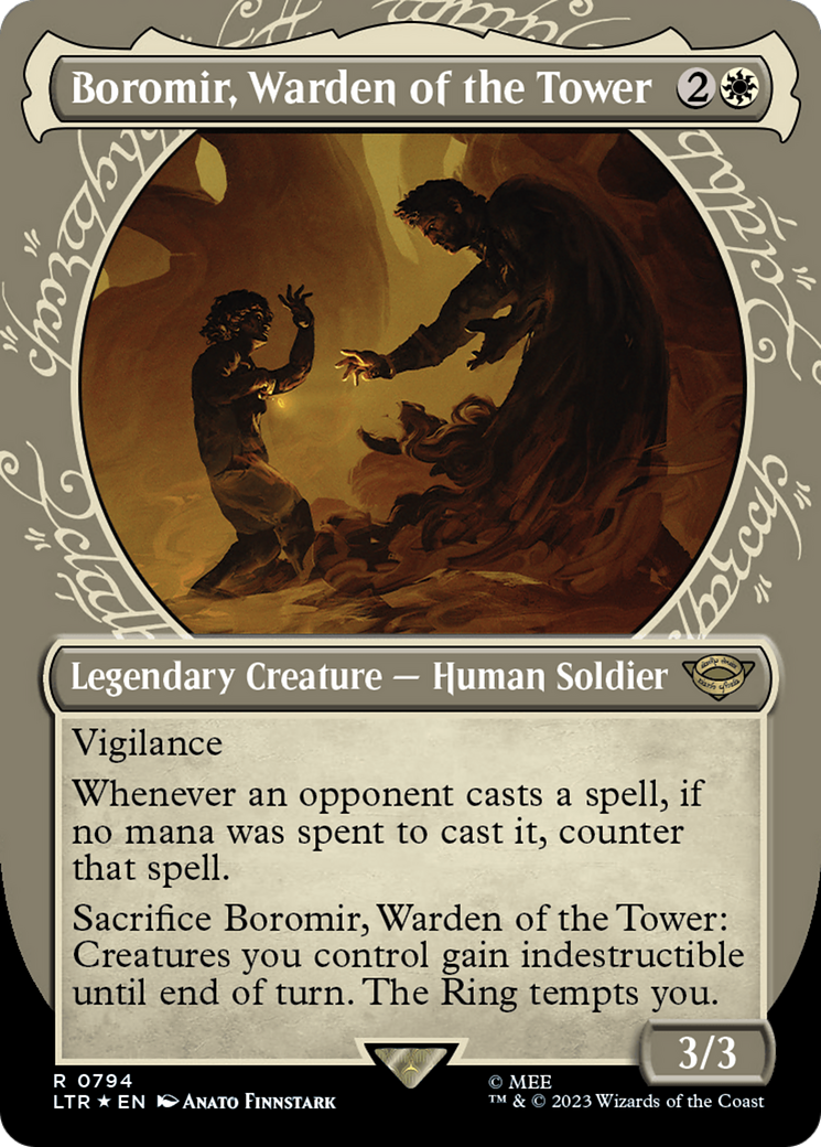 Boromir, Warden of the Tower (Showcase) (Surge Foil) [The Lord of the Rings: Tales of Middle-Earth] | Silver Goblin