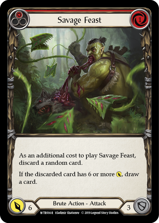 Savage Feast (Red) [WTR014-R] (Welcome to Rathe)  Alpha Print Rainbow Foil | Silver Goblin