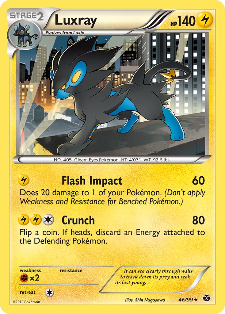 Luxray (46/99) (Cracked Ice Holo) (Blister Exclusive) [Black & White: Next Destinies] | Silver Goblin