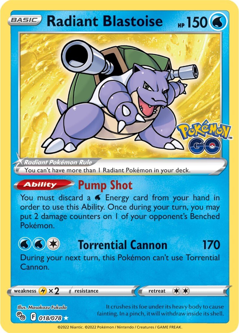 Radiant Blastoise (018/078) [Pokémon GO] | Silver Goblin