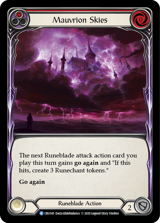 Mauvrion Skies (Red) [CRU145] (Crucible of War)  1st Edition Rainbow Foil | Silver Goblin
