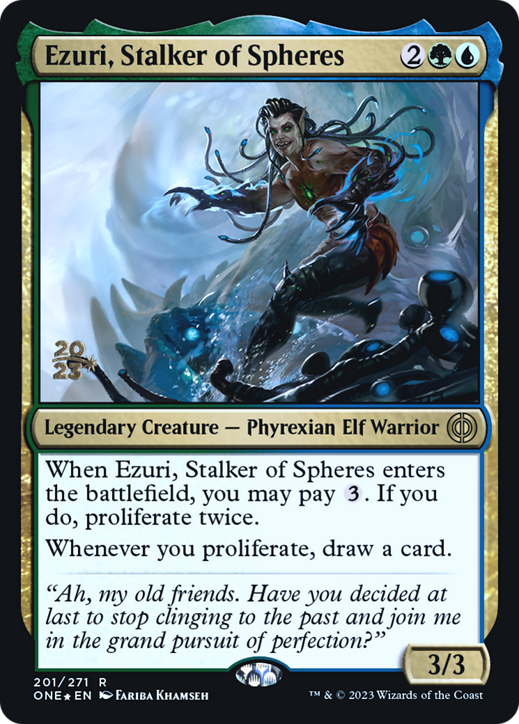 Ezuri, Stalker of Spheres [Phyrexia: All Will Be One Prerelease Promos] | Silver Goblin