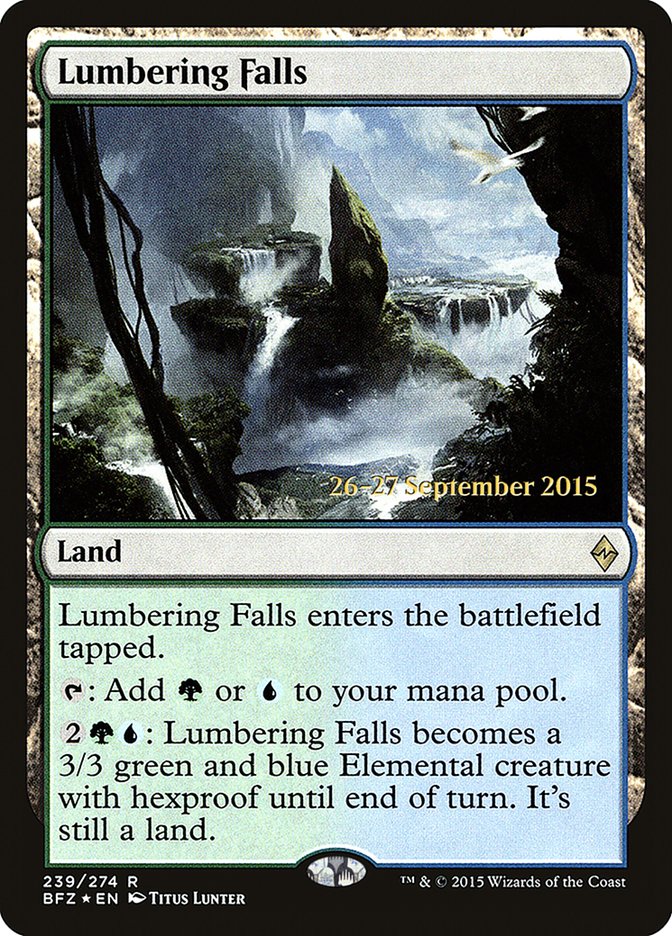 Lumbering Falls [Battle for Zendikar Prerelease Promos] | Silver Goblin