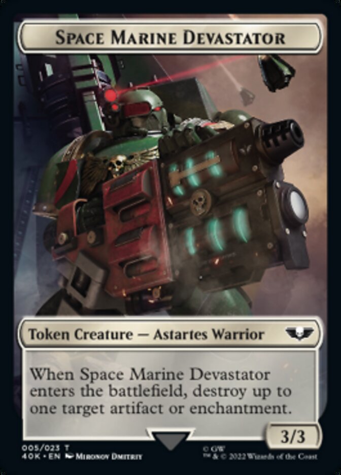 Soldier (002) // Space Marine Devastator Double-Sided Token [Warhammer 40,000 Tokens] | Silver Goblin