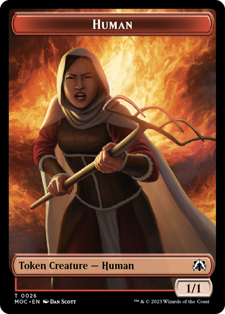 Tentacle // Human (26) Double-Sided Token [March of the Machine Commander Tokens] | Silver Goblin
