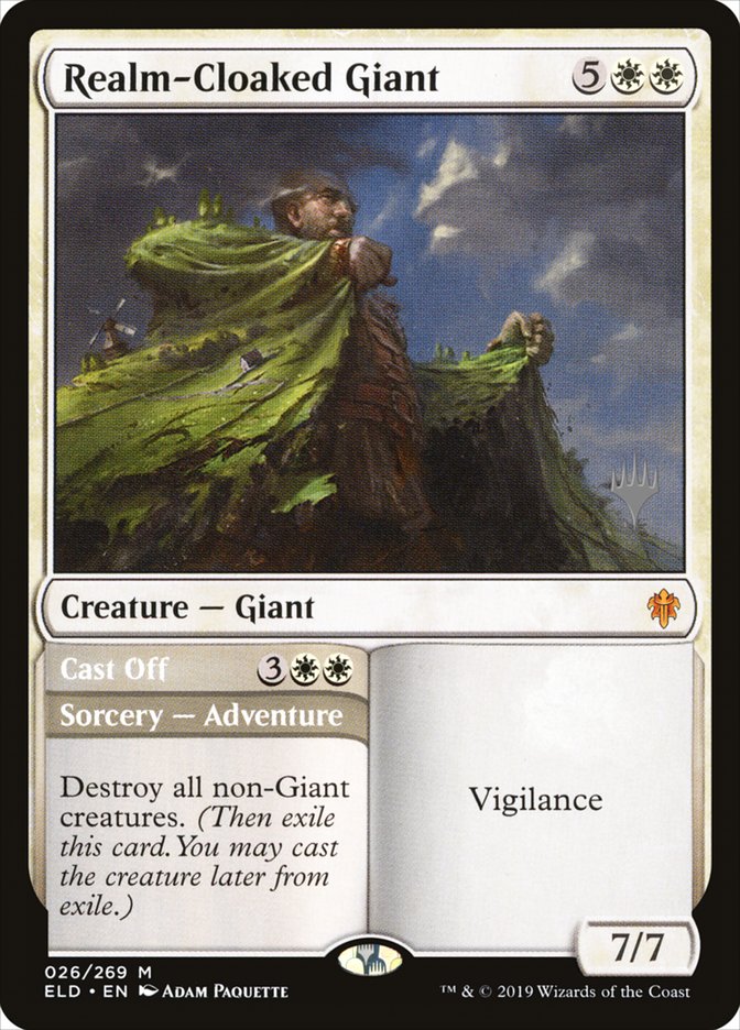 Realm-Cloaked Giant // Cast Off (Promo Pack) [Throne of Eldraine Promos] | Silver Goblin