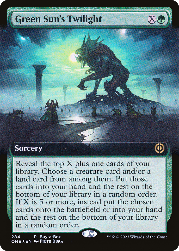 Green Sun's Twilight (Buy-A-Box) (Extended Art) [Phyrexia: All Will Be One] | Silver Goblin