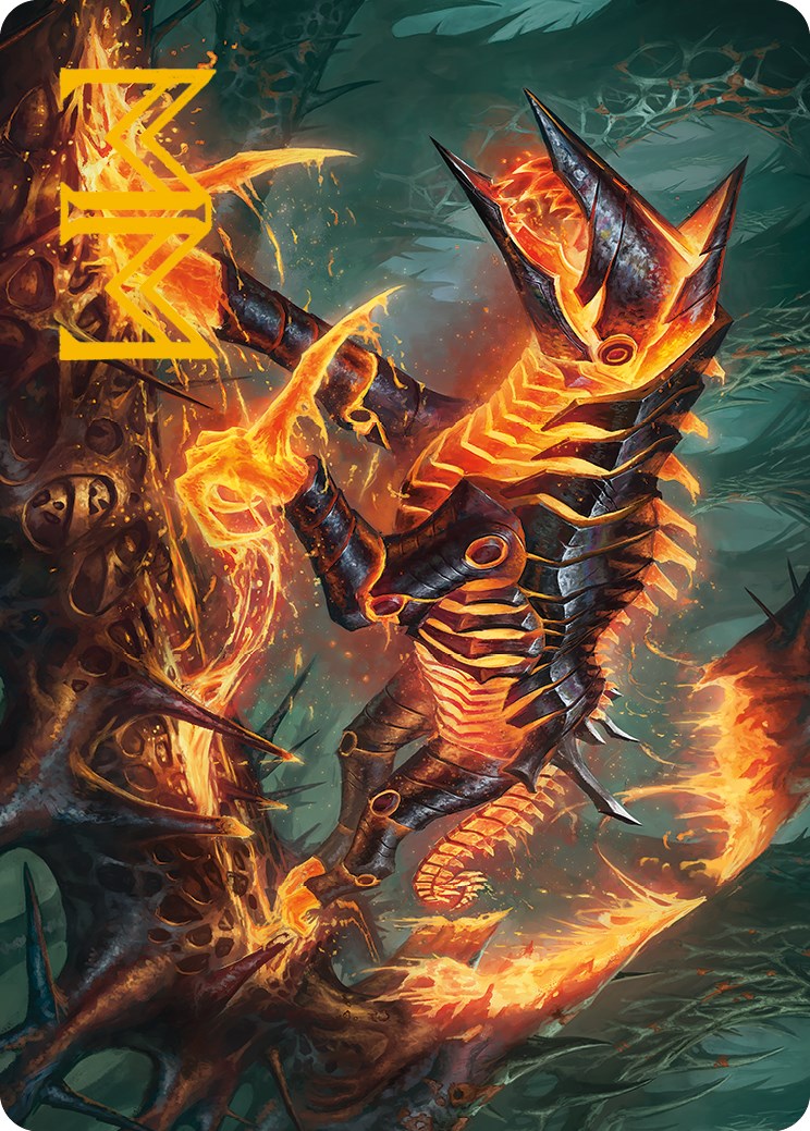 Kuldotha Cackler Art Card (Gold-Stamped Signature) [Phyrexia: All Will Be One Art Series] | Silver Goblin
