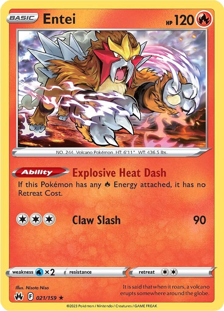 Entei (021/159) [Sword & Shield: Crown Zenith] | Silver Goblin