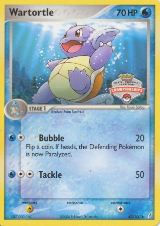 Wartortle (42/100) (States Championship Promo) [EX: Crystal Guardians] | Silver Goblin